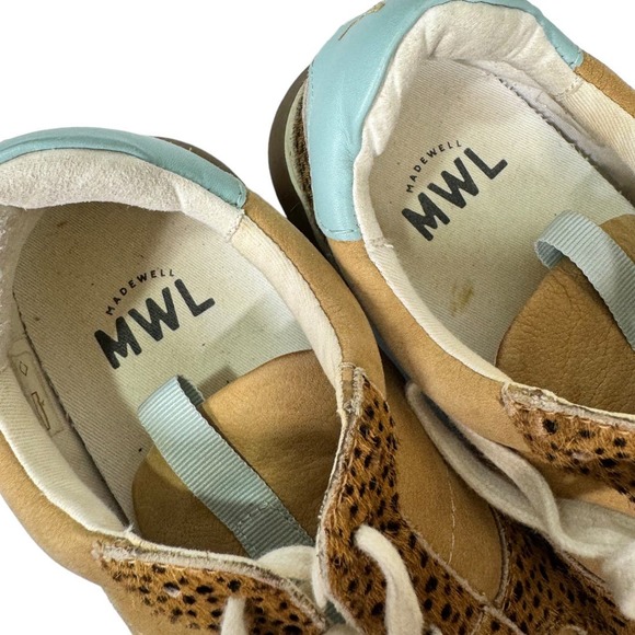 Madewell Kickoff Trainer Sneakers in Spot Dot Calf Hair and Nubuck 9 Tan Blue - Picture 9 of 10